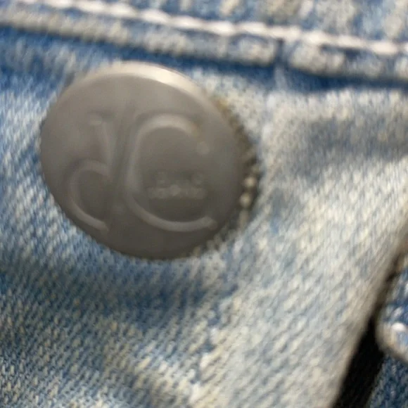 Vintage Denim Biker Cut vest Jean jacket vest aged look button up pockets nosize - Picture 6 of 15